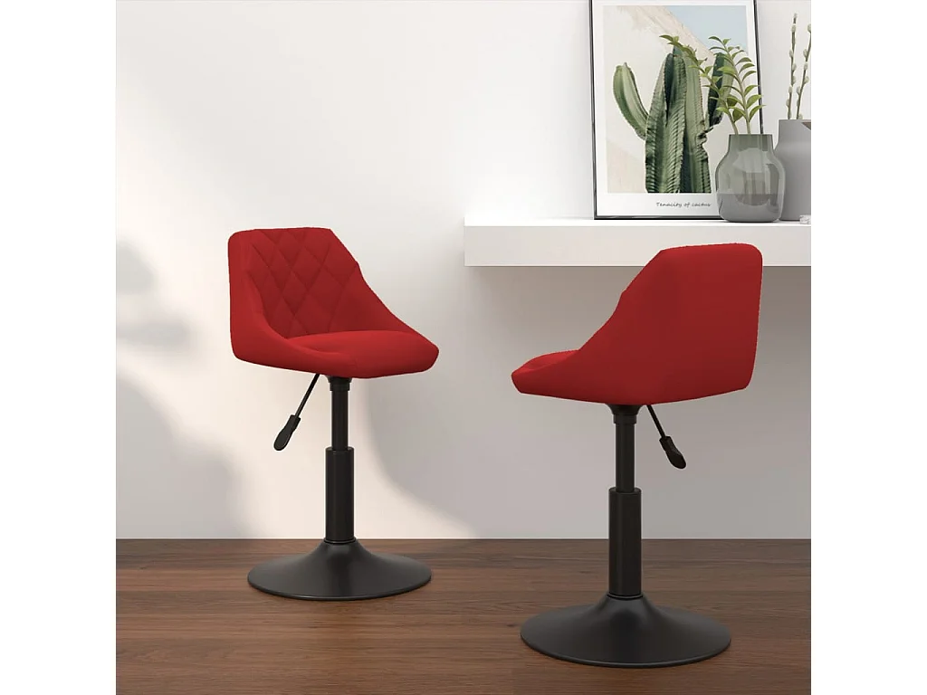 Chaises pivotantes à manger lot de 2 bordeaux velours