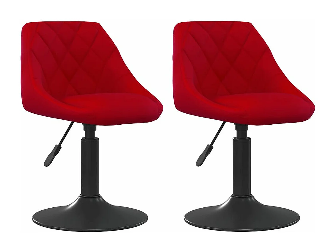 Chaises pivotantes à manger lot de 2 bordeaux velours