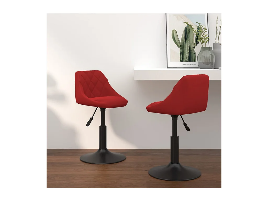 Sillas de comedor giratorias 2 unidades terciopelo rojo vino tinto