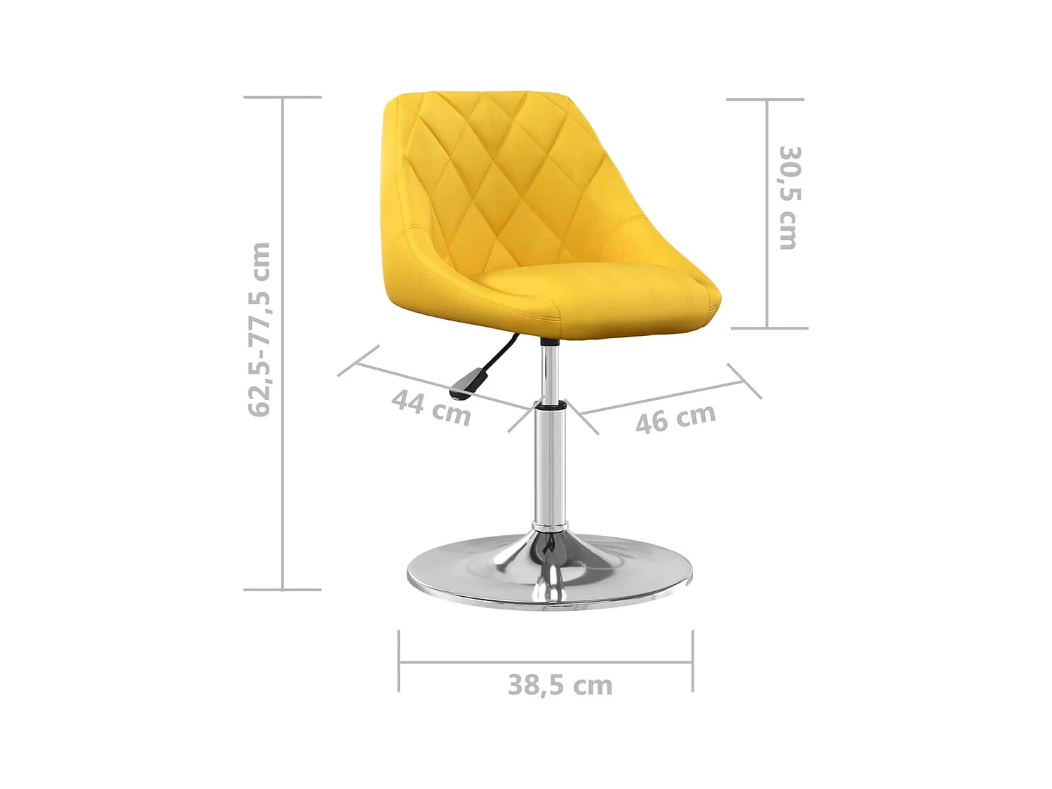 Sillas de comedor giratorias 6 unidades terciopelo amarillo mostaza