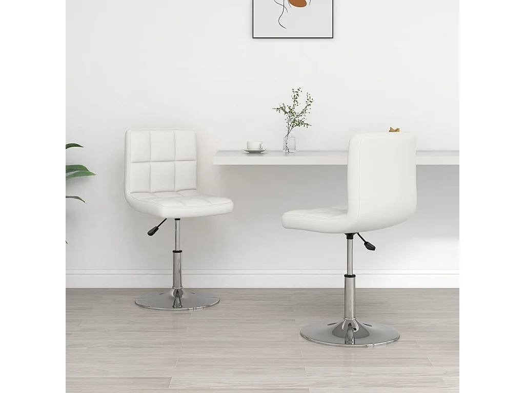 Sillas de comedor 2 unidades cuero sintético blanco