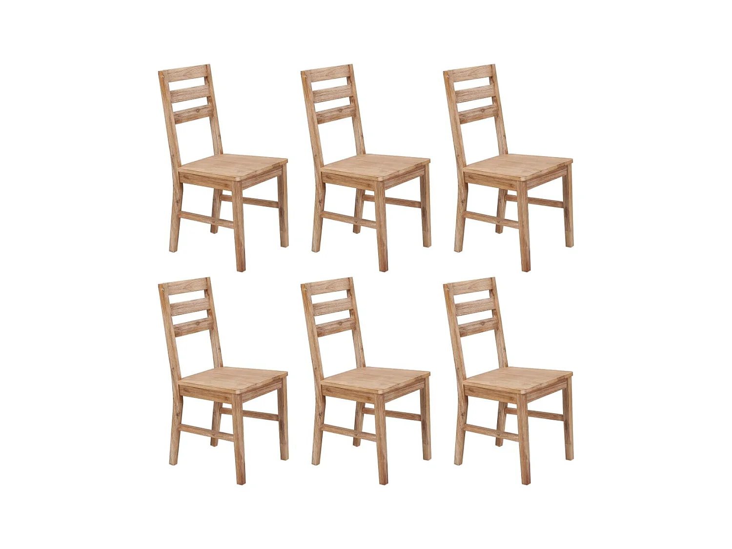 Chaises à manger lot de 6 bois d'acacia massif