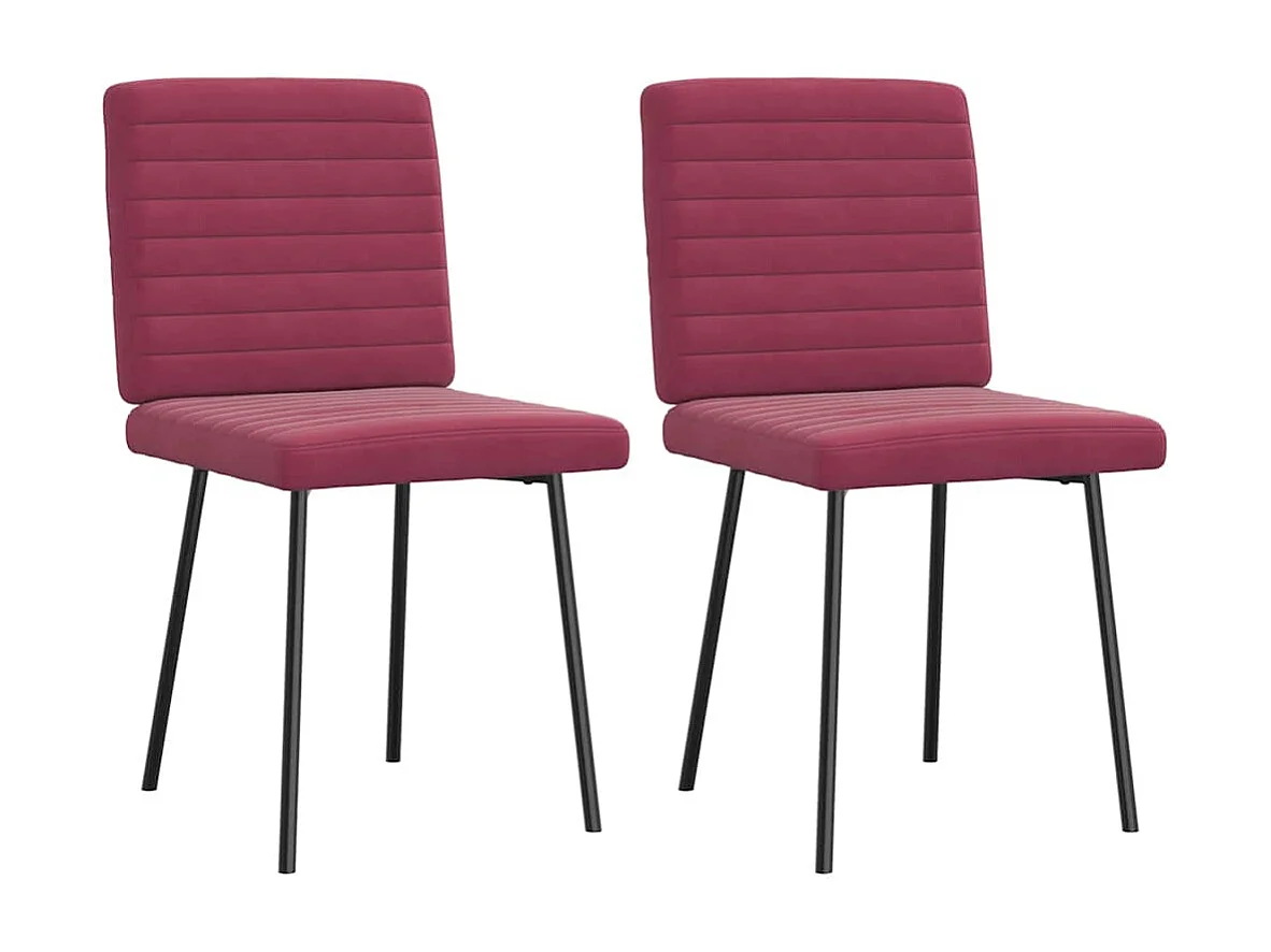 Chaises à manger lot de 2 Rouge bordeaux Velours