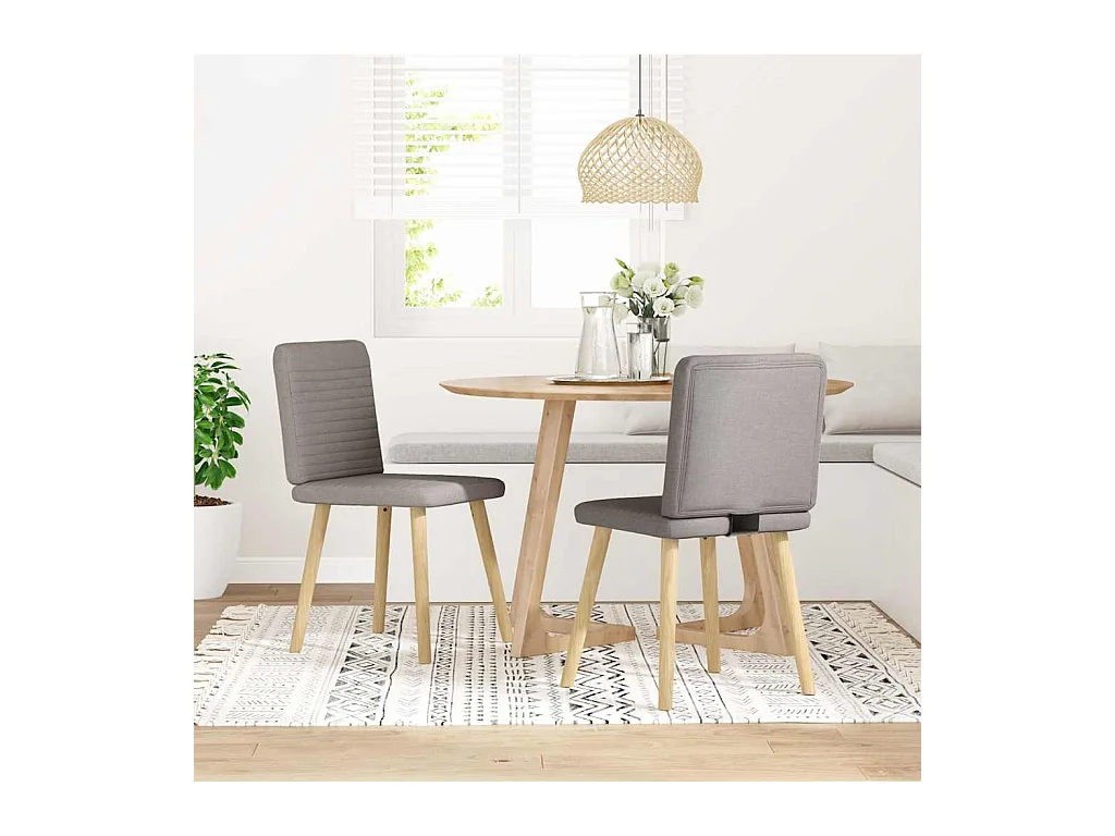 Chaises à manger lot de 2 taupe tissu