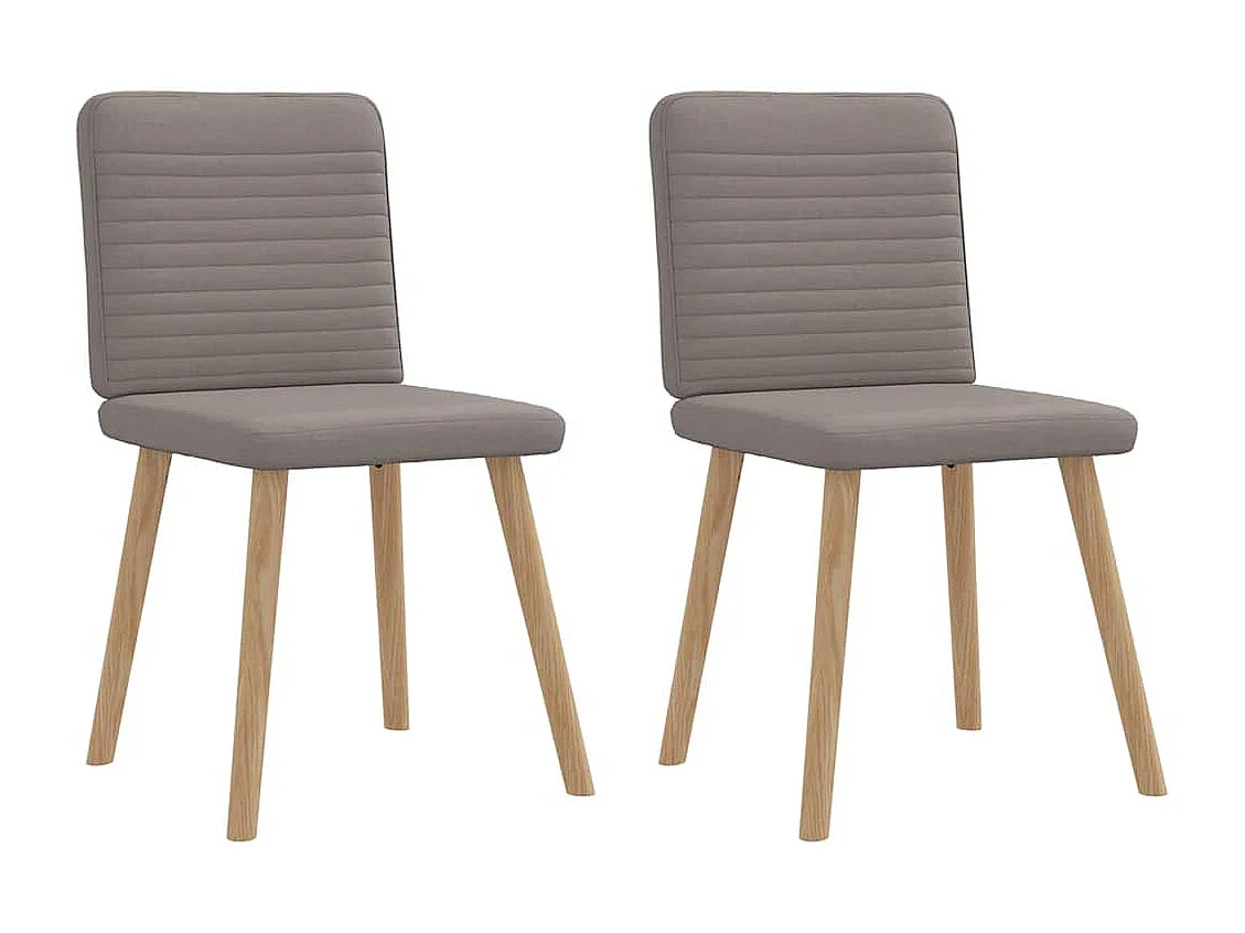Chaises à manger lot de 2 taupe tissu