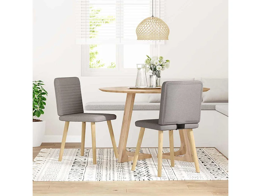 Chaises à manger lot de 2 taupe tissu
