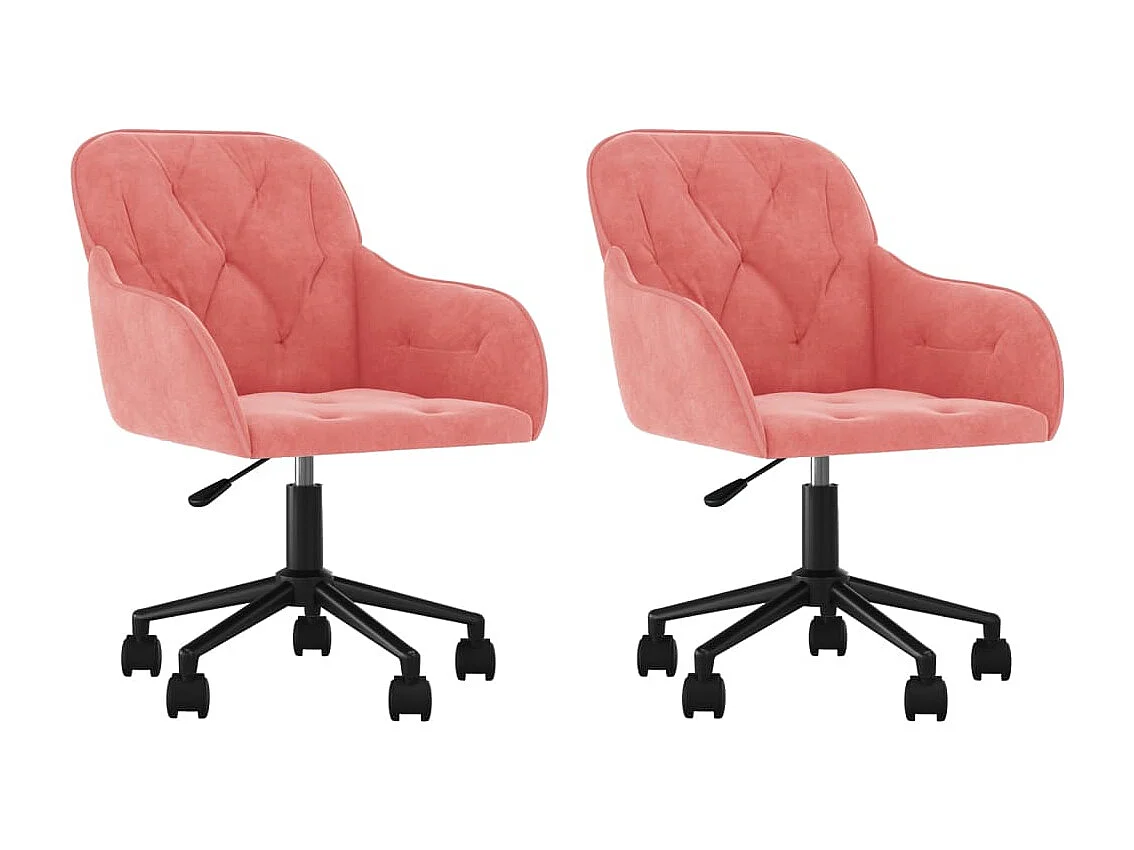 Chaises pivotantes à manger lot de 2 Rose Velours
