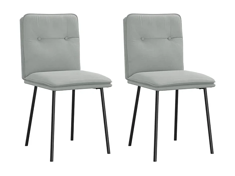 Eetkamerstoelen 2 st fluweel lichtgrijs