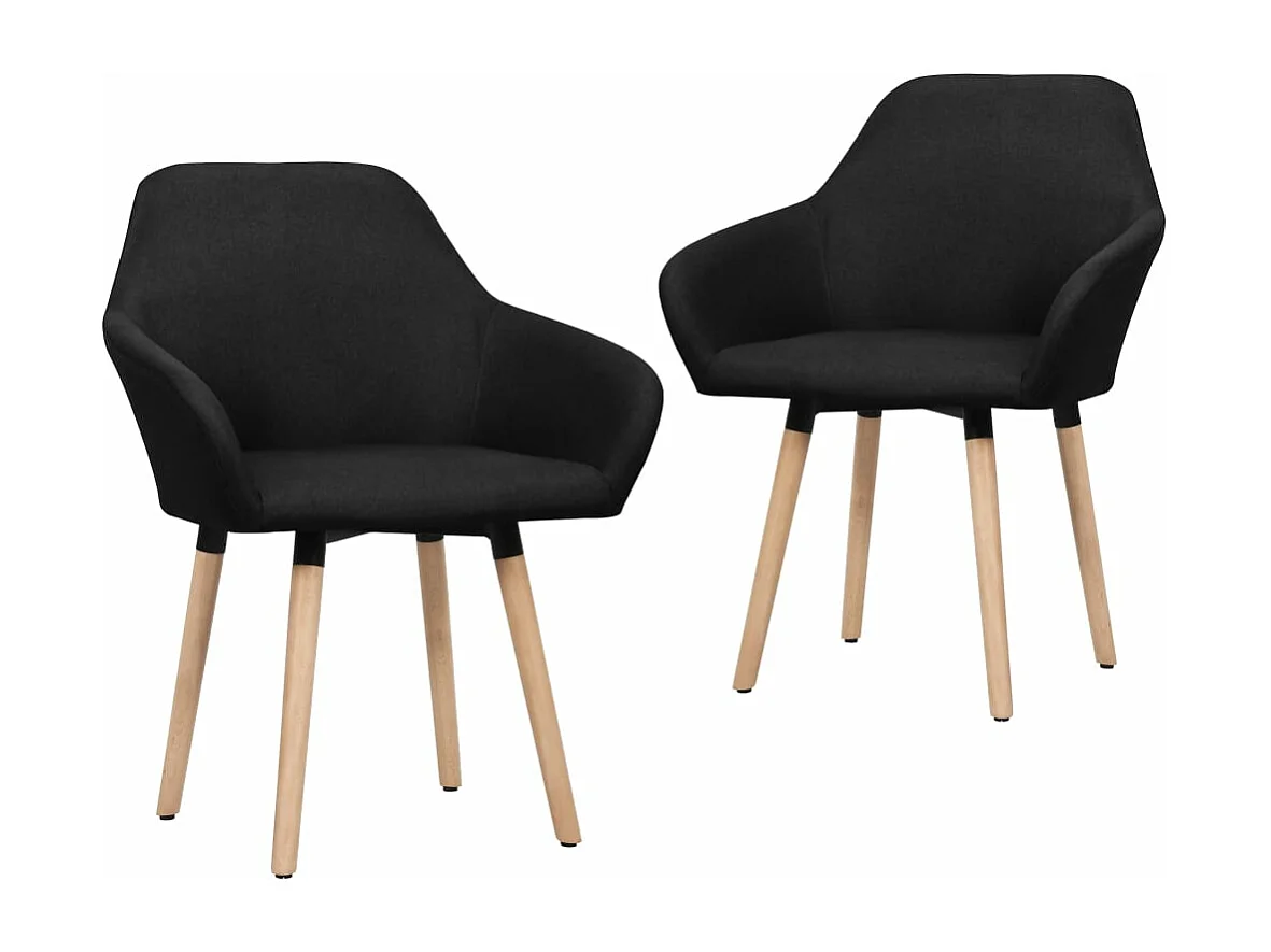 Sillas de comedor 2 unidades tela negro