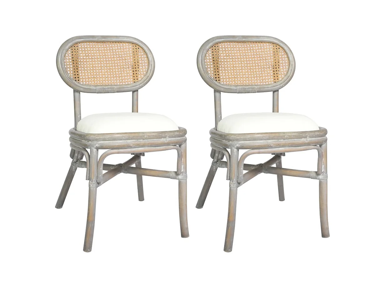 Chaises à manger lot de 2 gris Lin