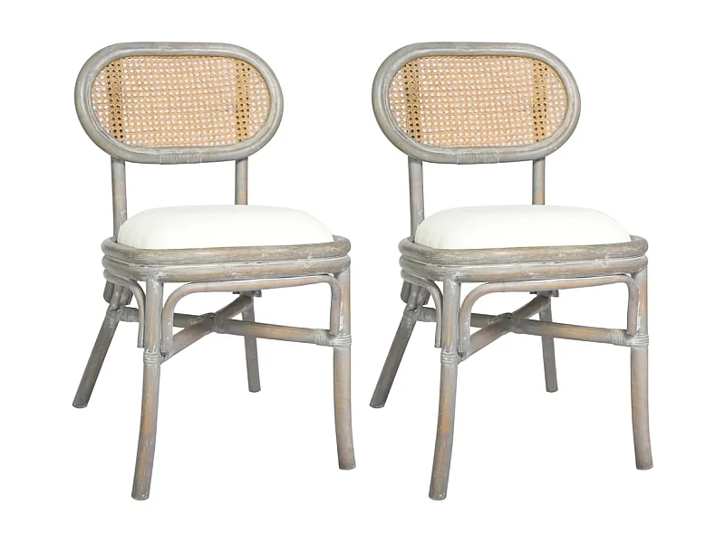 Eetkamerstoelen 2 stukkenlinnen grijs