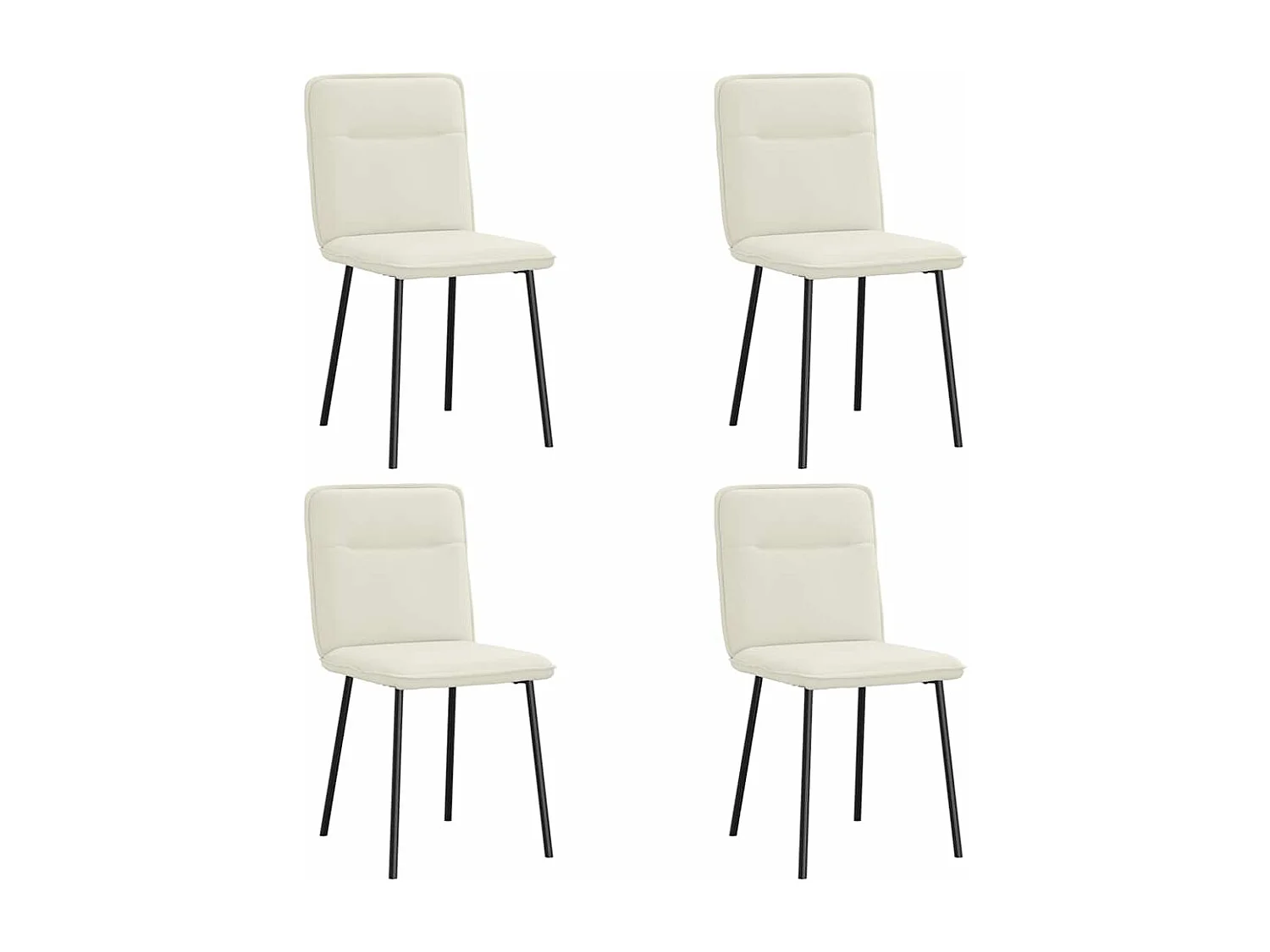 Chaises à manger lot de 4 Crème Velours