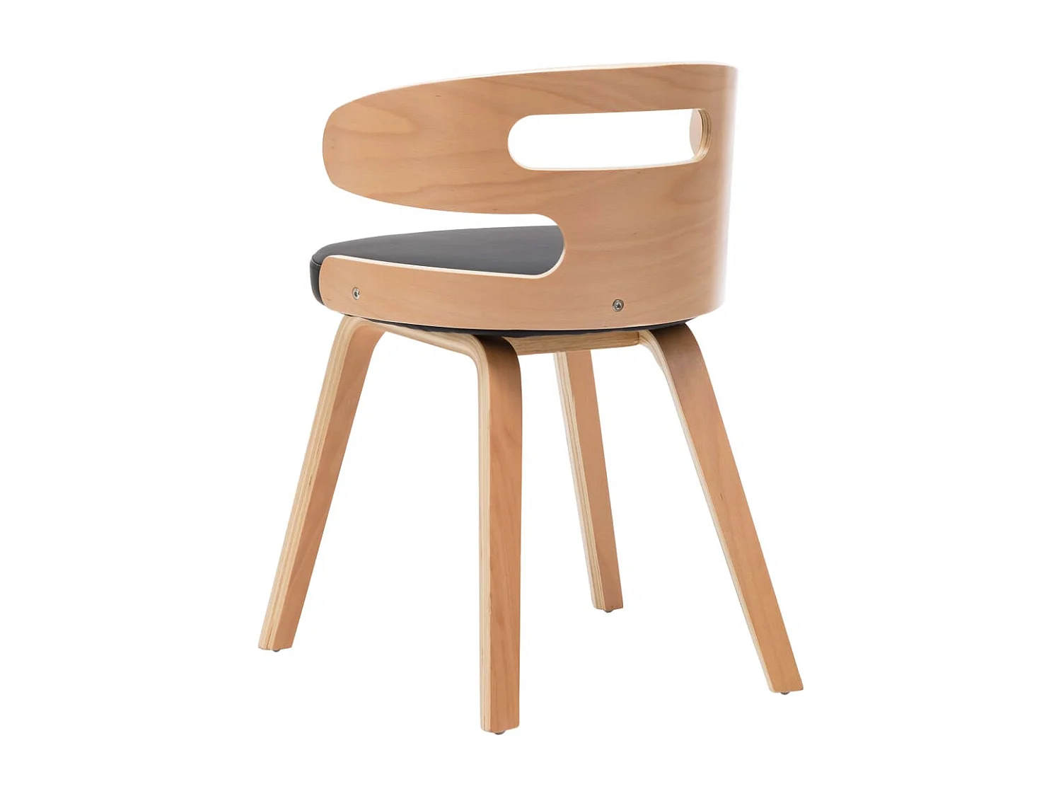 Chaises à manger lot de 6 noir bois courbé et similicuir