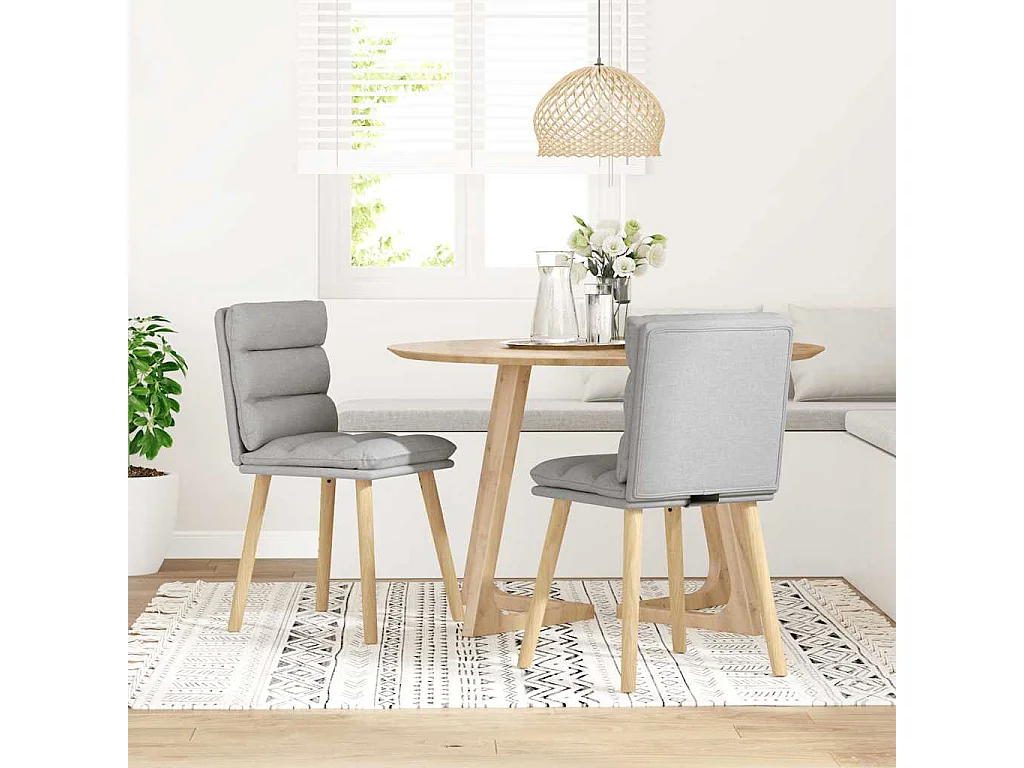 Eetkamerstoelen 2 st stof wolk grijs