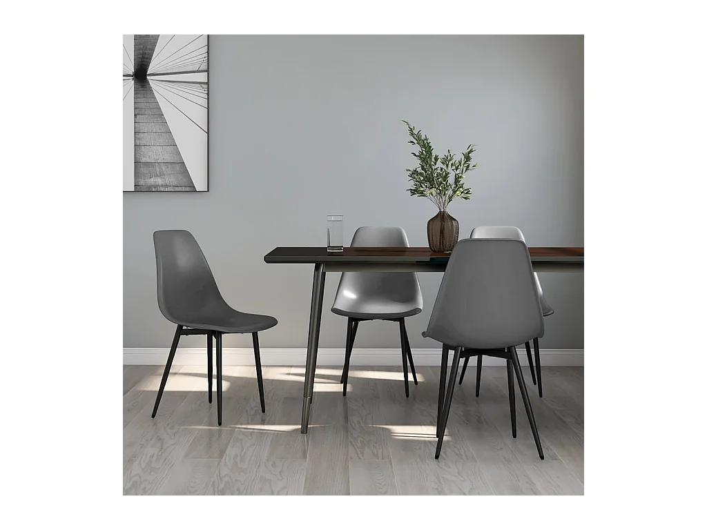 Chaises à manger lot de 4 gris PP