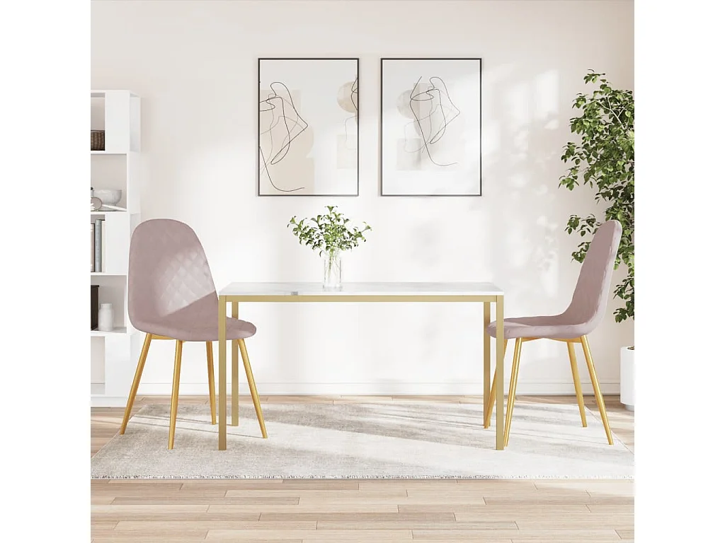 Chaises à manger lot de 2 rose velours