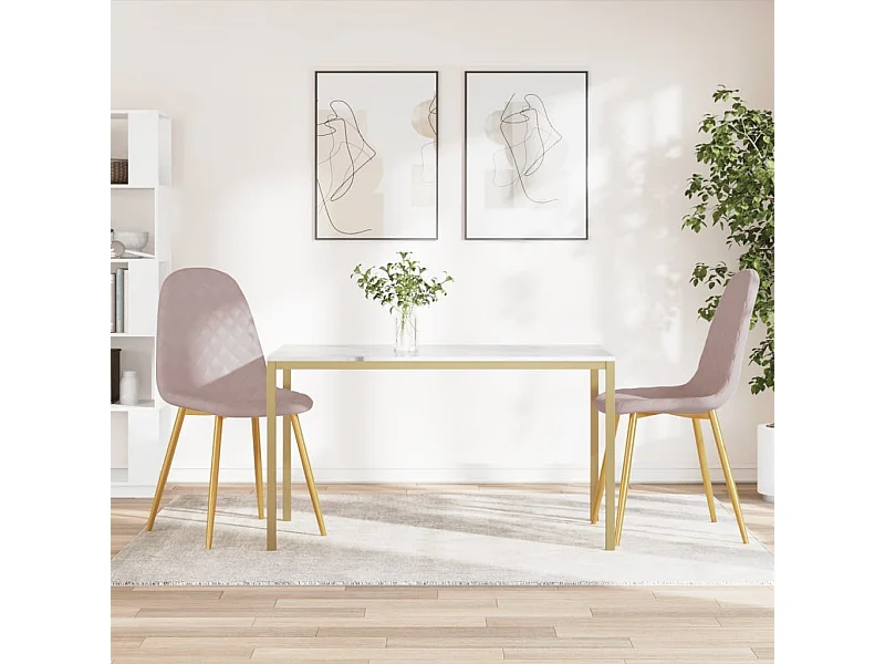 Eetkamerstoelen 2 st fluweel roze