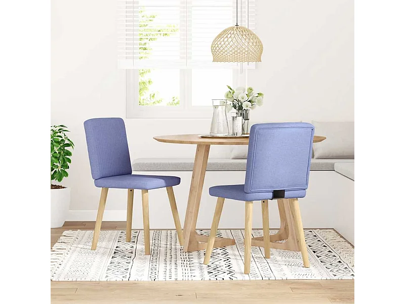 Eetkamerstoelen 2 st stof jeansblauw