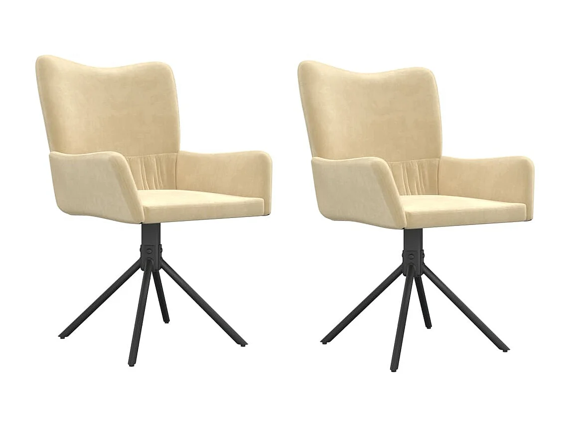 Sillas de comedor giratorias 2 unidades terciopelo crema