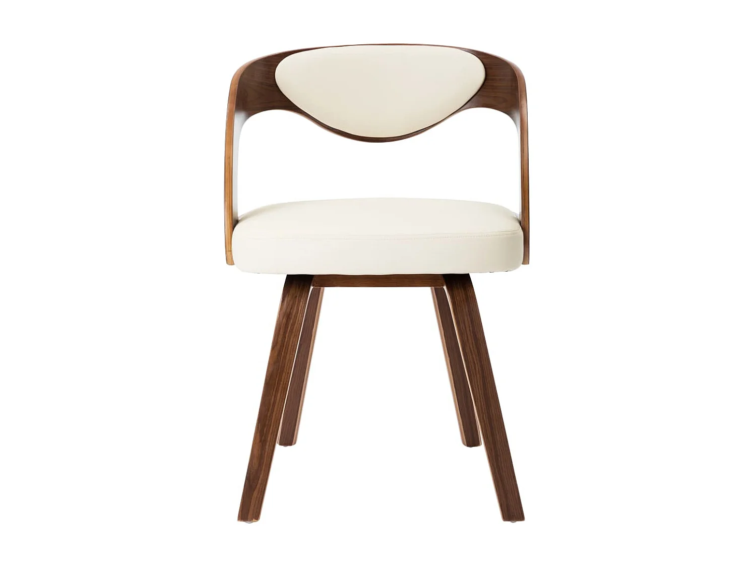 Cadeiras jantar 6 peças madeira curvada e couro artificial creme