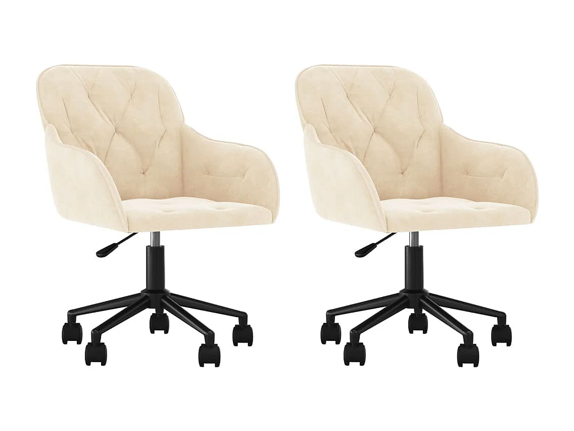 Sillas de comedor giratorias 2 unidades terciopelo crema