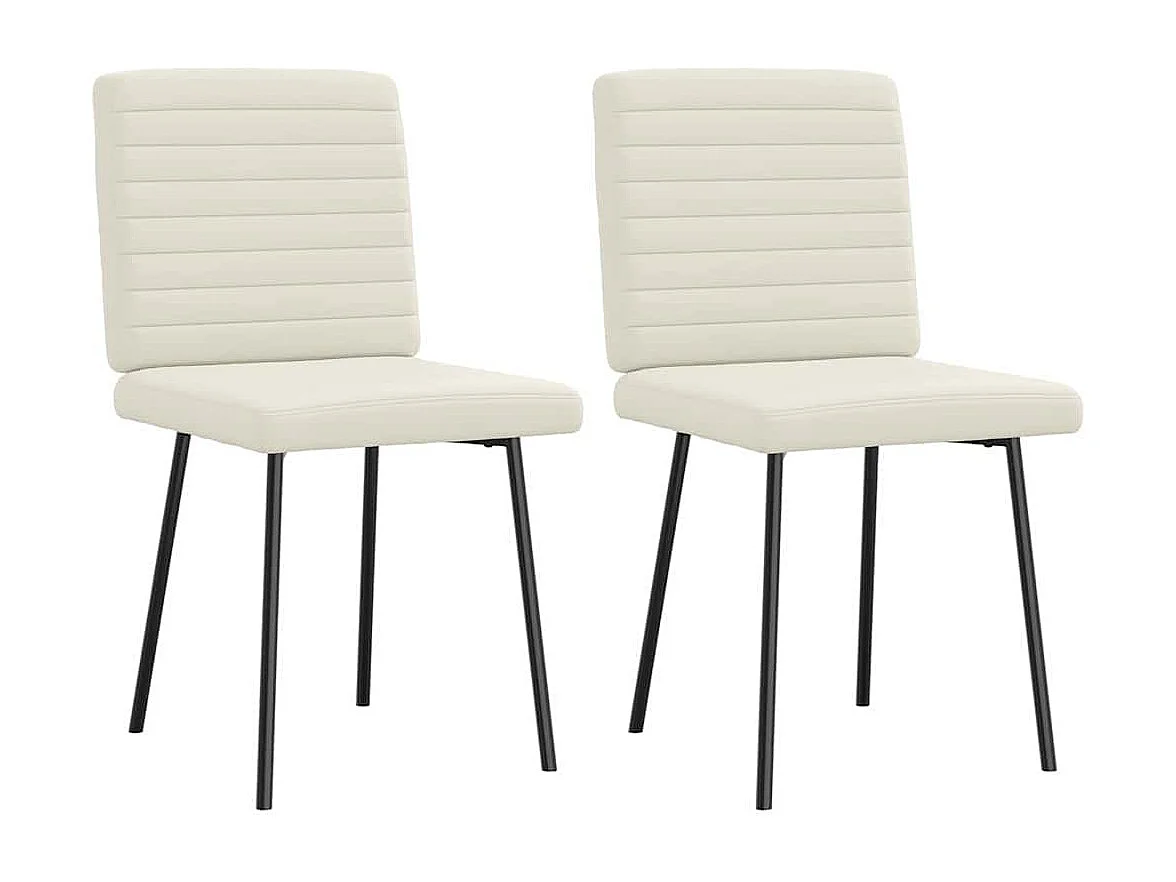 Chaises à manger lot de 2 Crème Velours