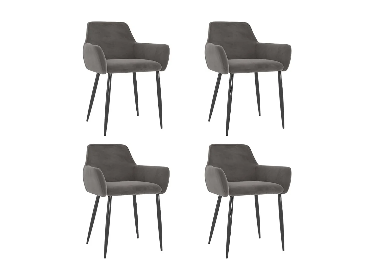 Sillas de comedor 4 unidades terciopelo gris oscuro