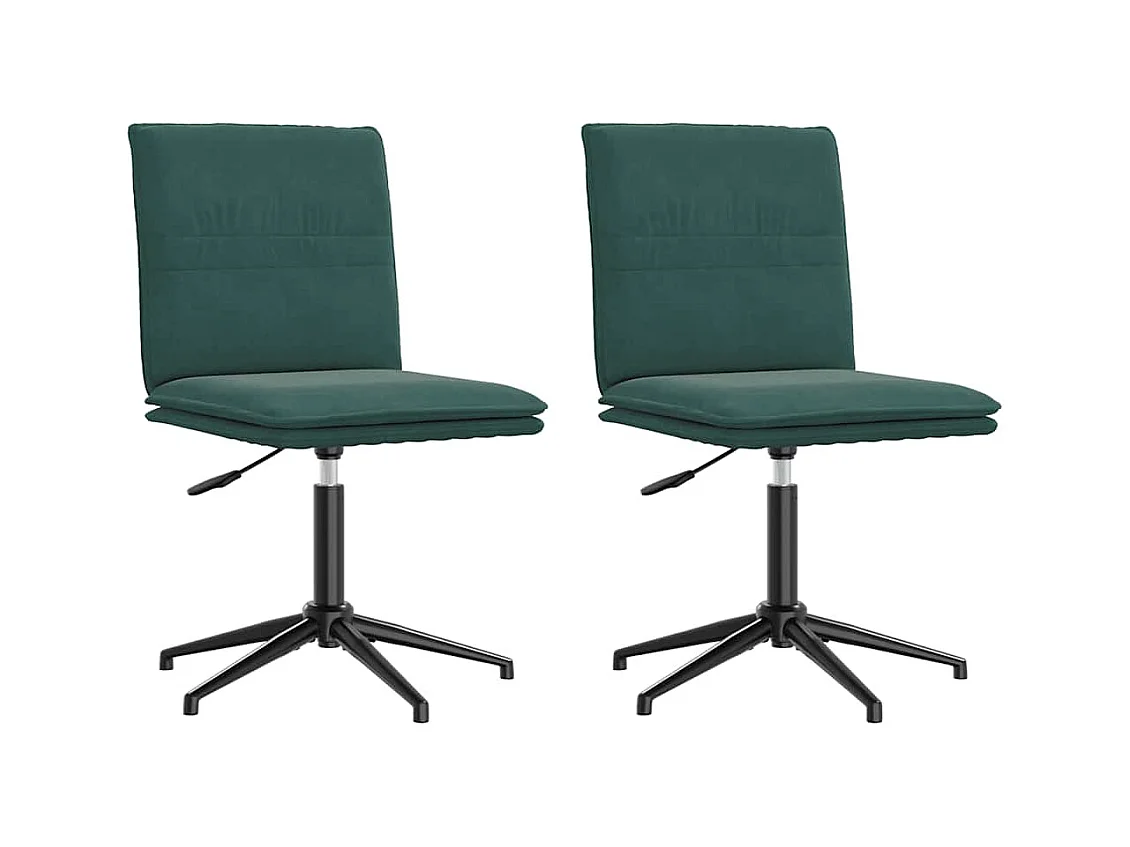 Chaises à manger lot de 2 Vert foncé Velours