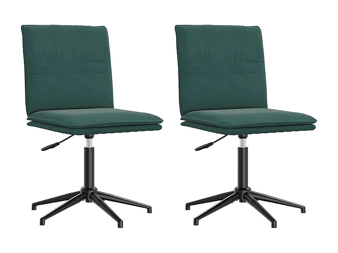 Chaises à manger lot de 2 Vert foncé Velours