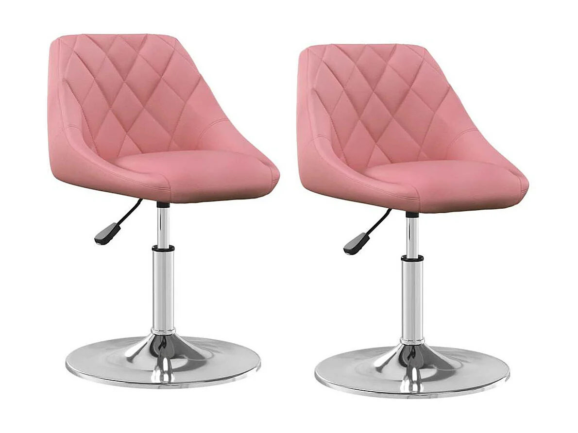Chaises pivotantes à manger lot de 2 Rose Velours