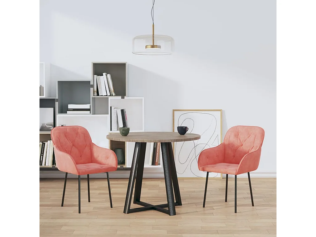 Chaises à manger lot de 2 Rose Velours
