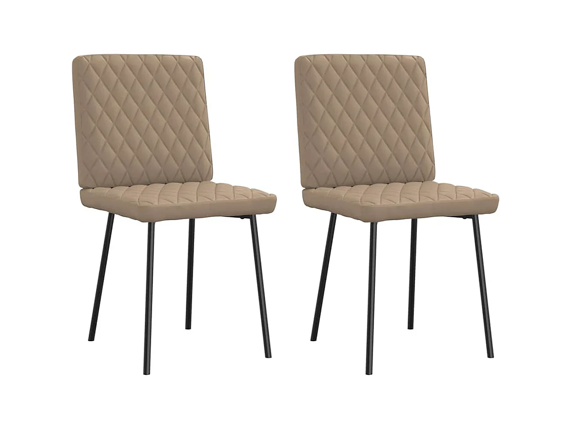 Chaises à manger lot de 2 cappuccino similicuir
