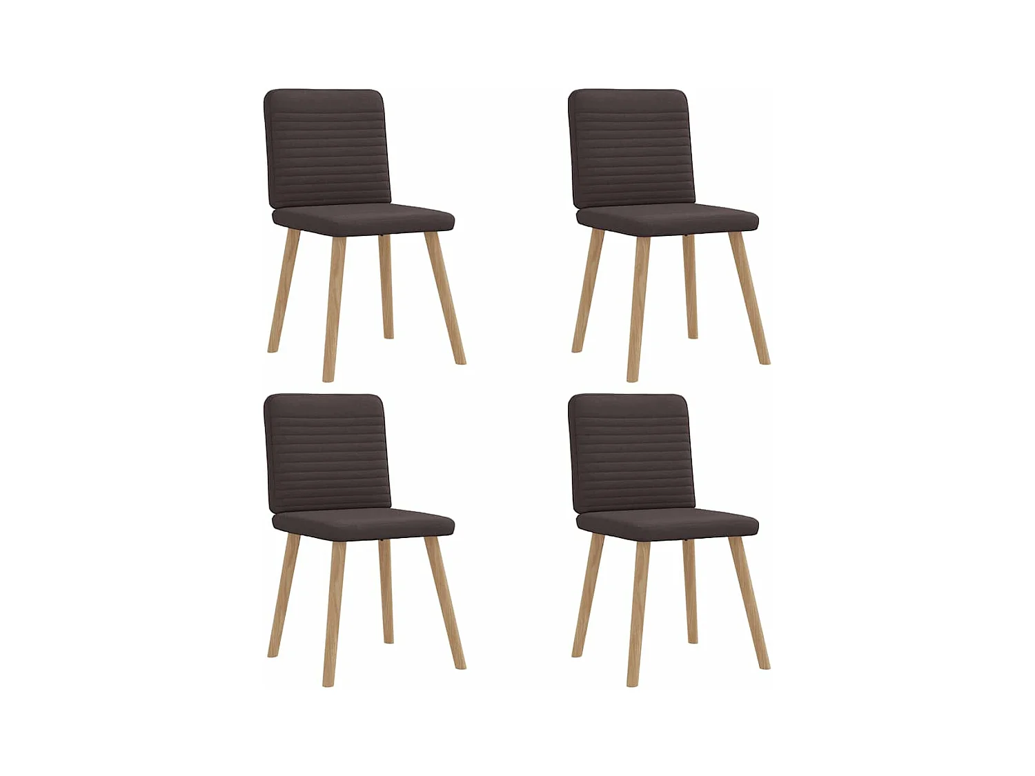 Chaises à manger lot de 4 marron foncé tissu