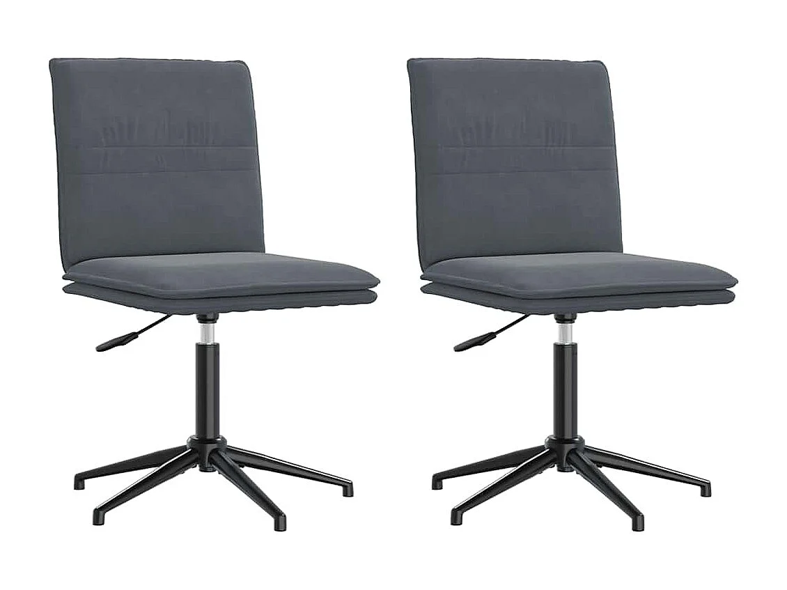 Chaises à manger lot de 2 Gris foncé Velours