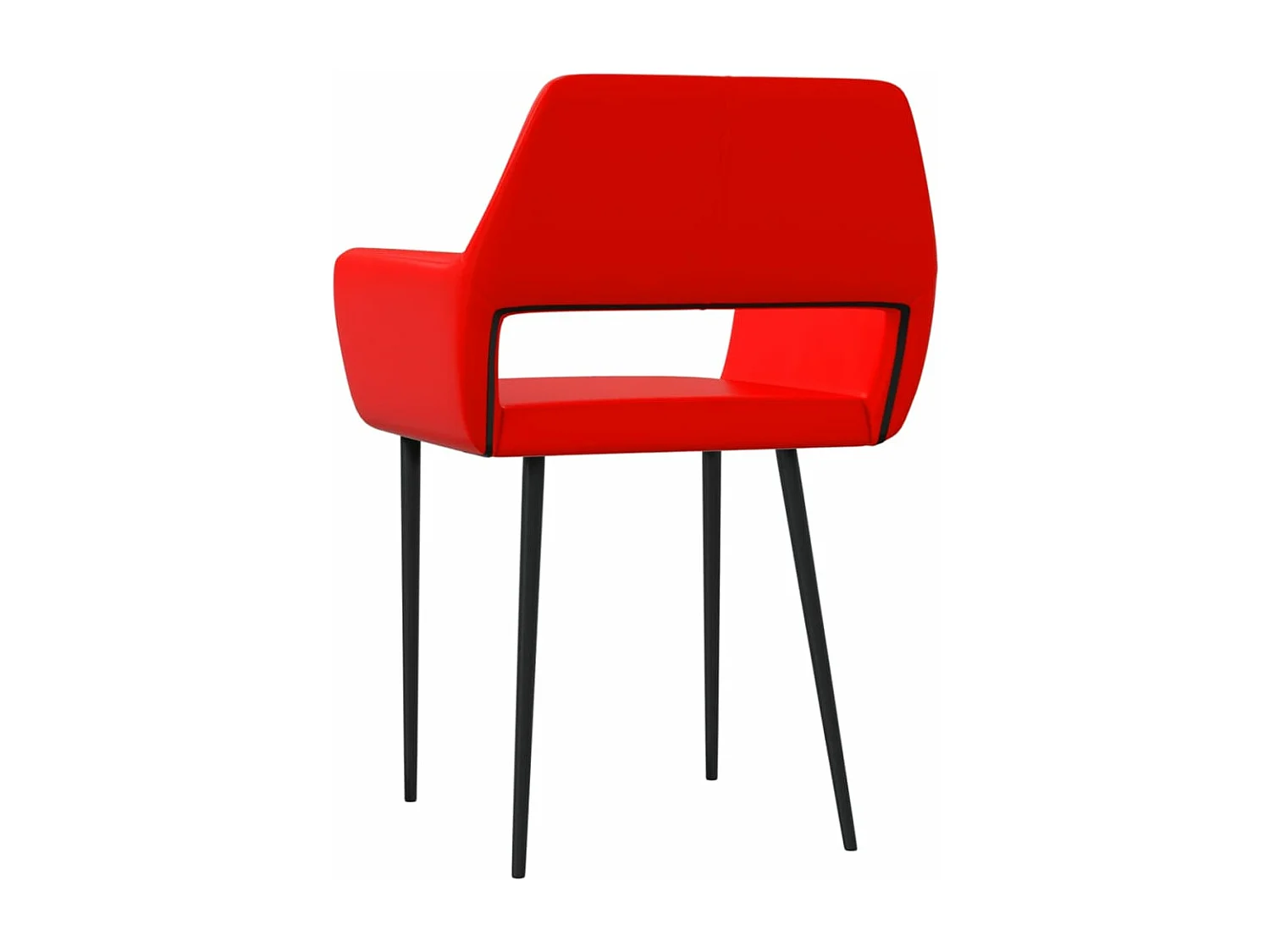 Chaises à manger lot de 2 rouge similicuir