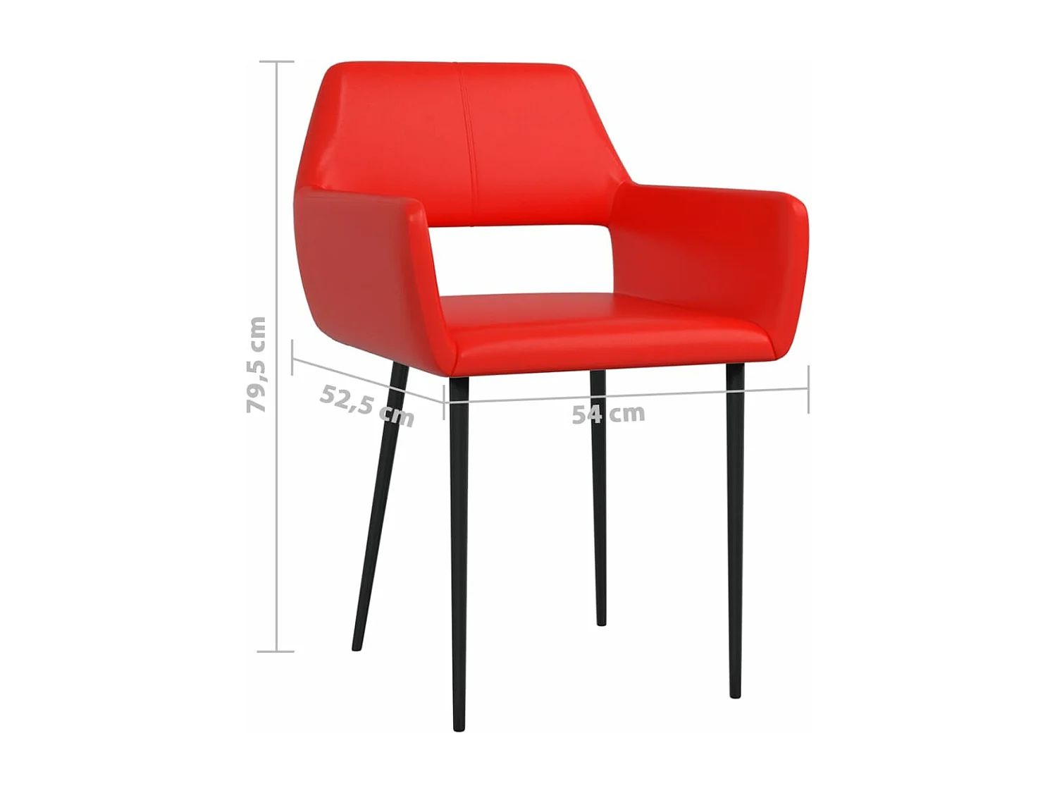 Chaises à manger lot de 2 rouge similicuir