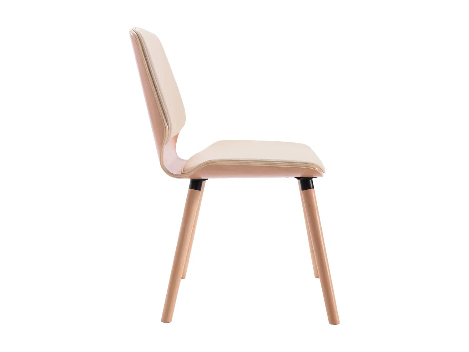 Chaises à manger lot de 2 crème similicuir