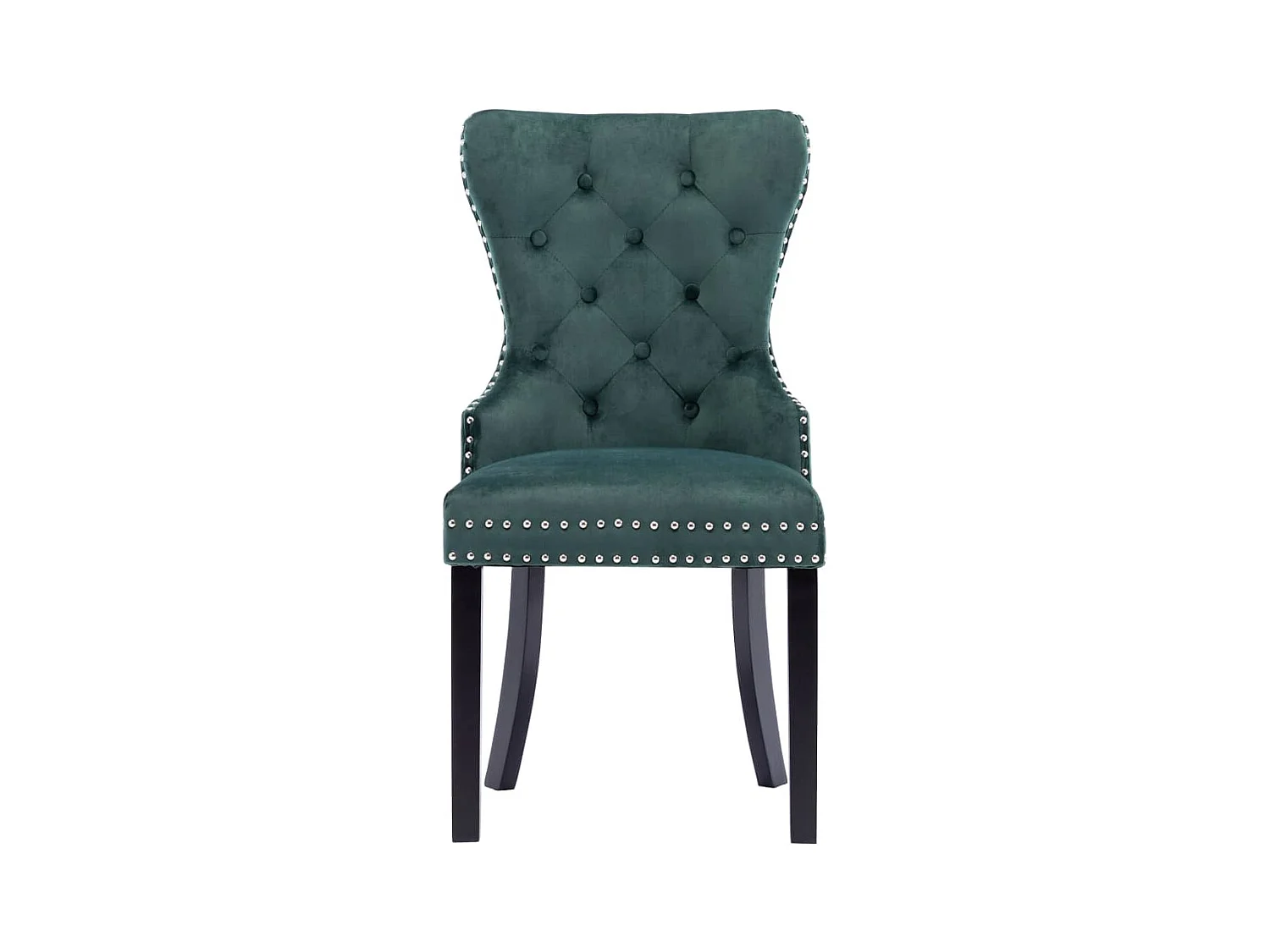Chaises à manger lot de 2 vert foncé velours