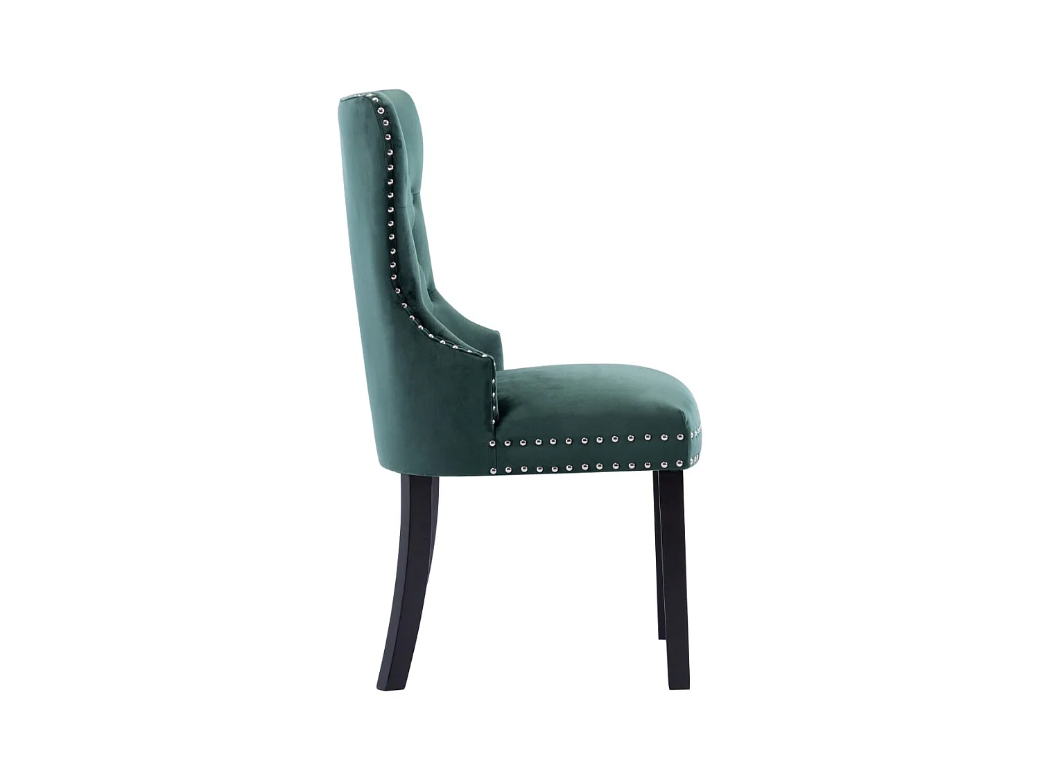 Chaises à manger lot de 2 vert foncé velours