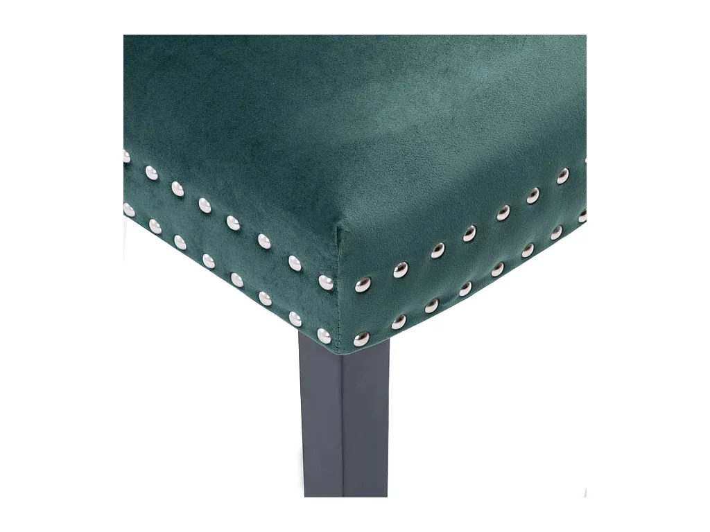 Chaises à manger lot de 2 vert foncé velours