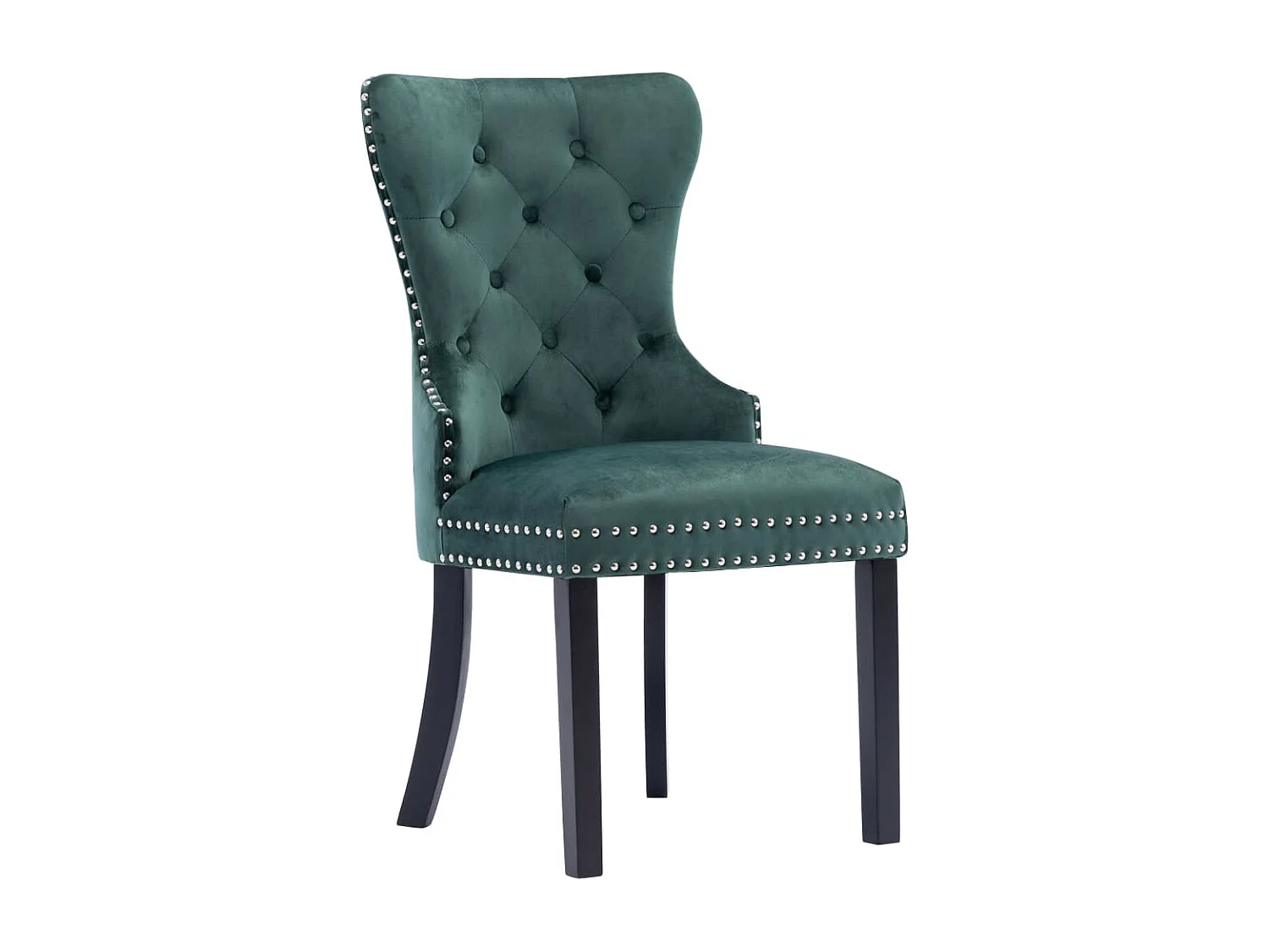 Chaises à manger lot de 2 vert foncé velours