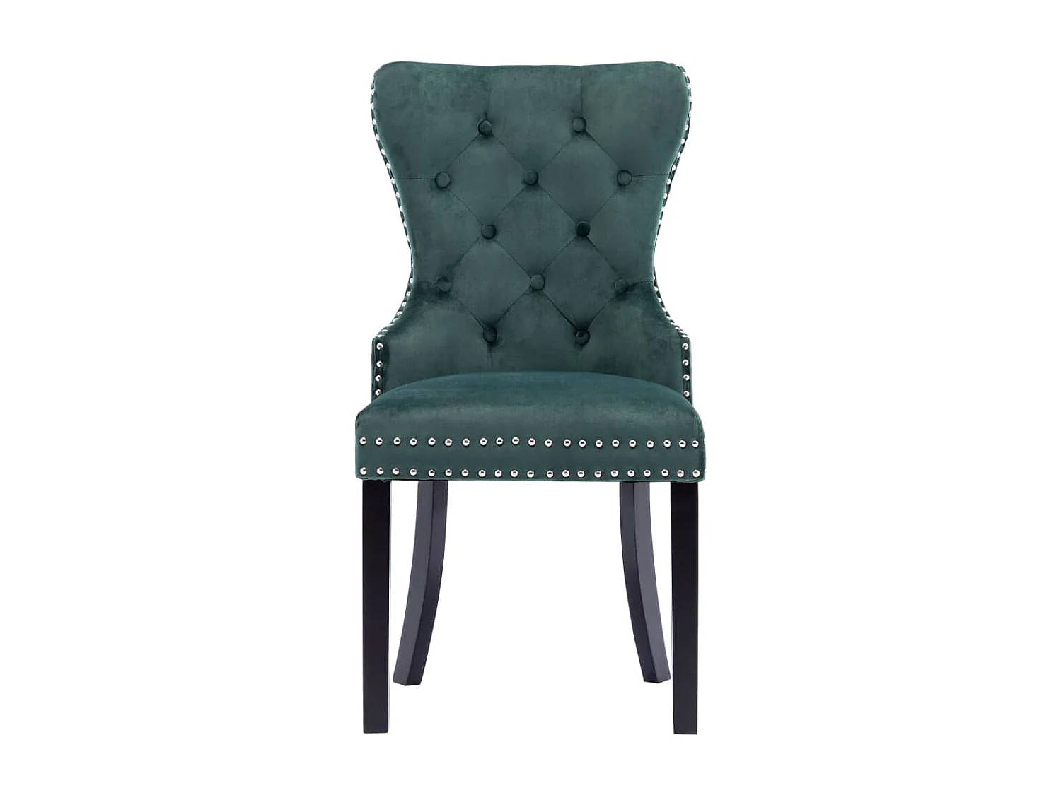 Chaises à manger lot de 2 vert foncé velours