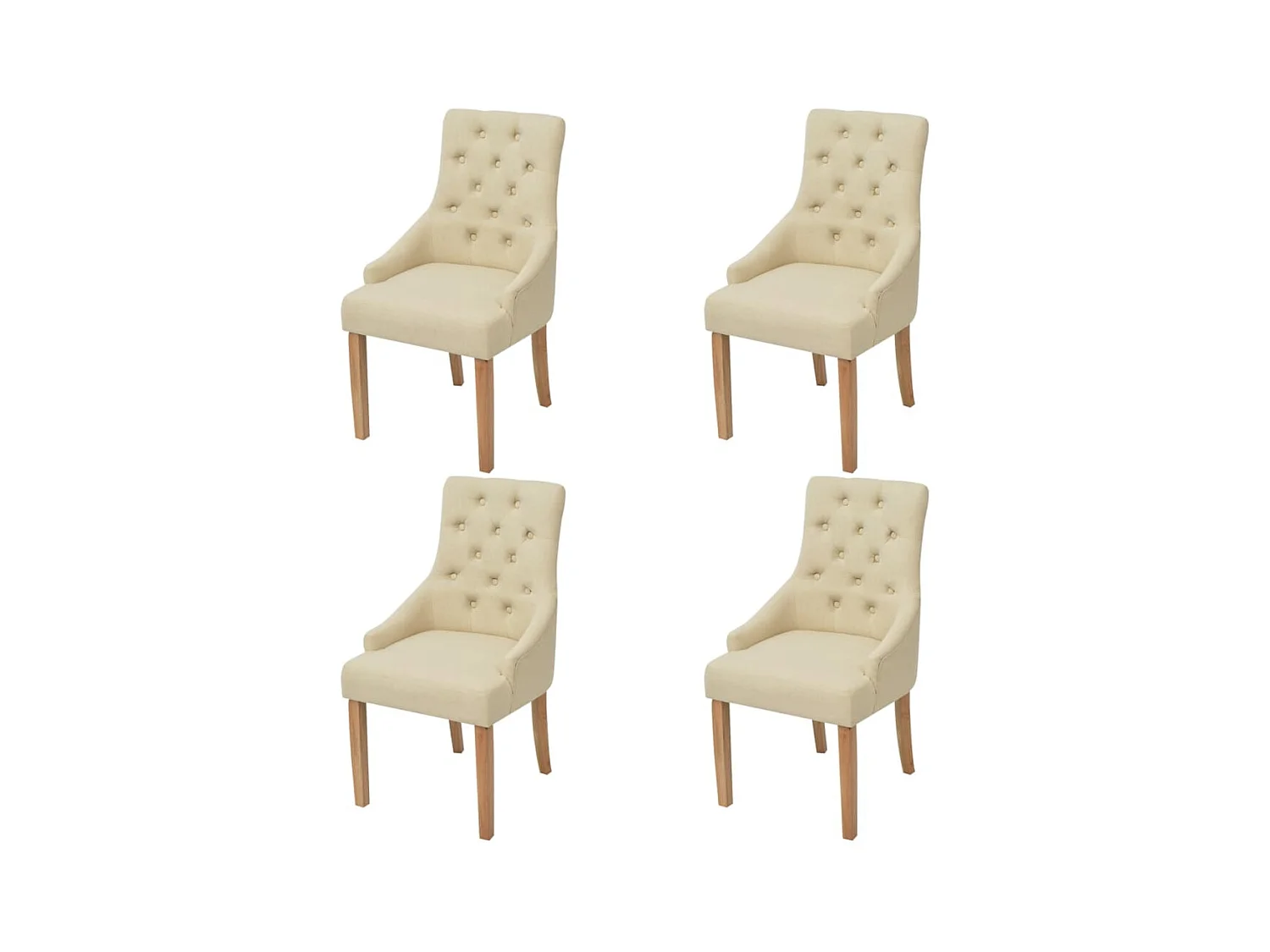 Chaises à manger lot de 4 crème tissu