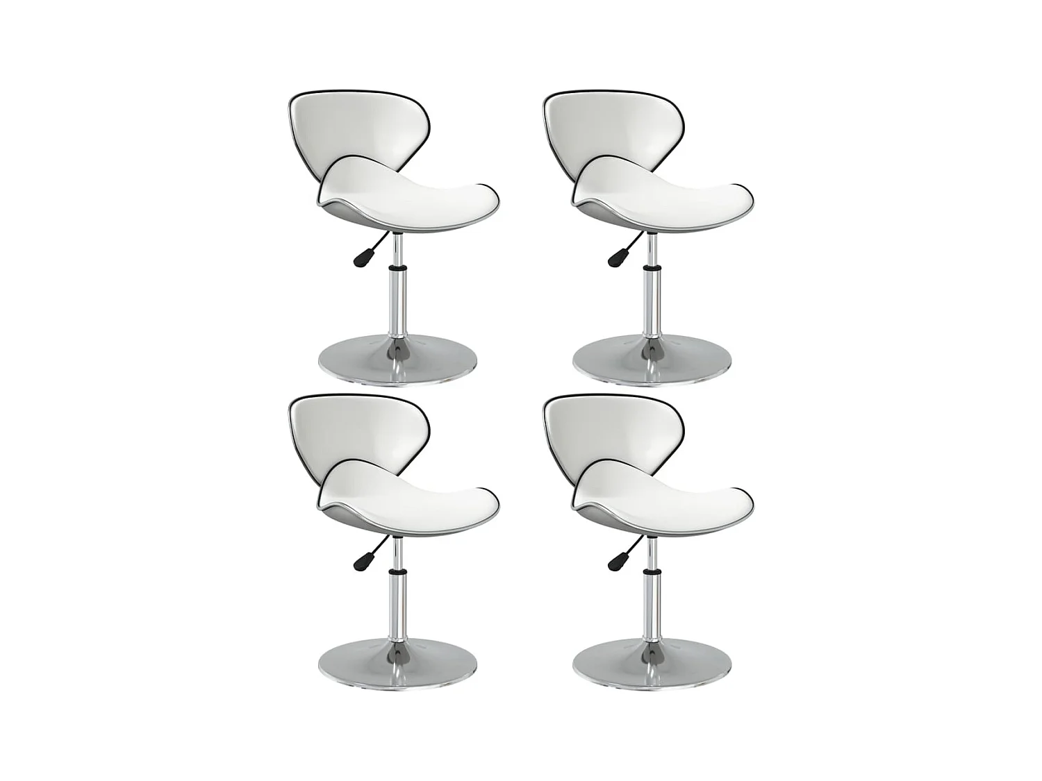 Chaises à manger lot de 4 blanc similicuir