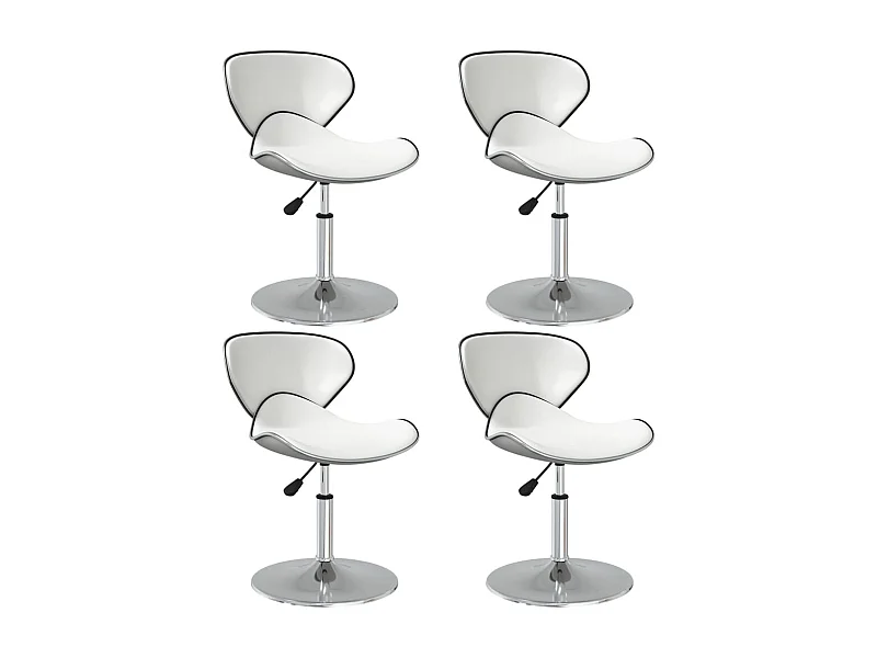 Eetkamerstoelen 4 stukkenkunstleer wit