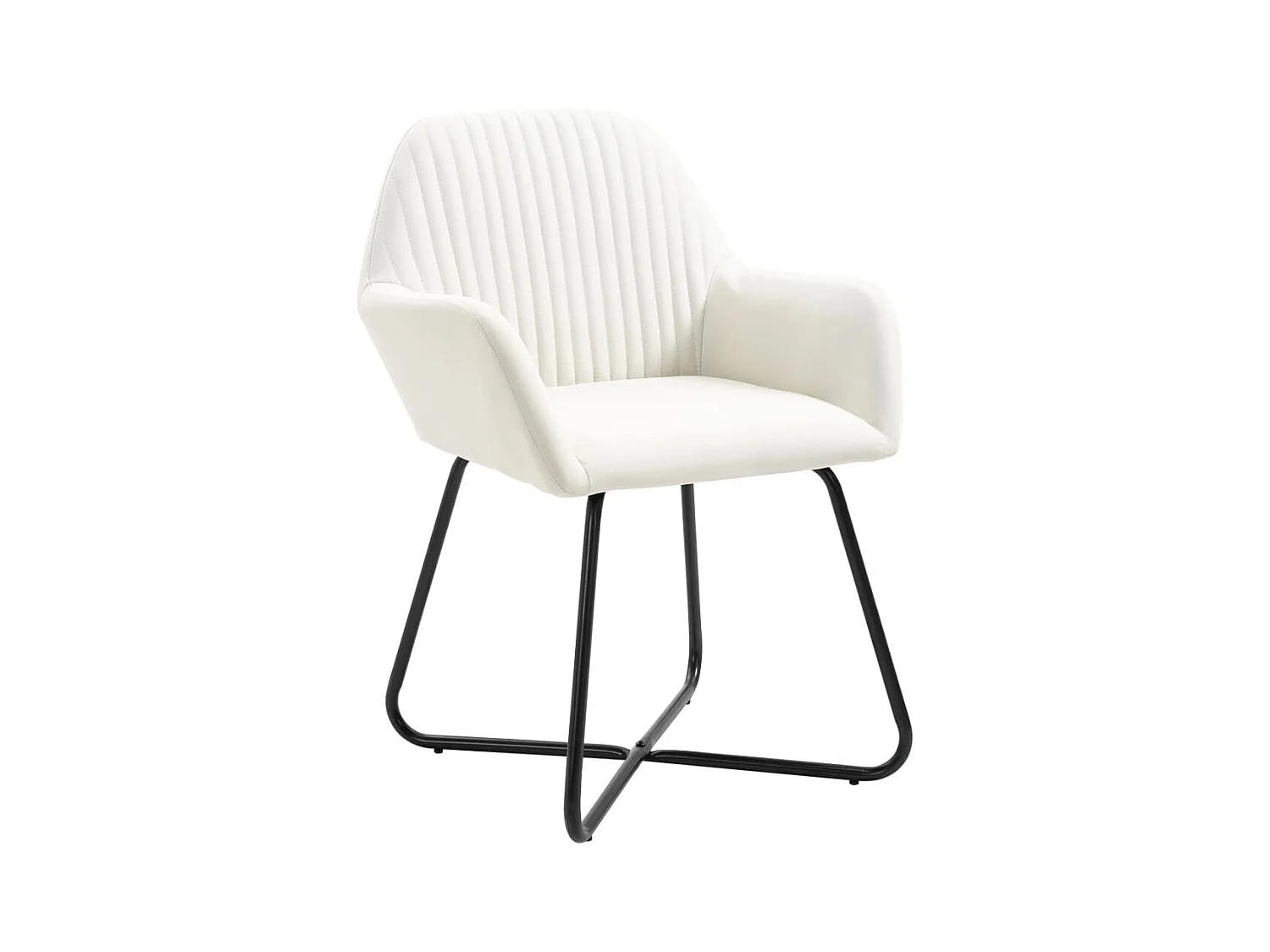 Chaises à manger lot de 4 crème tissu