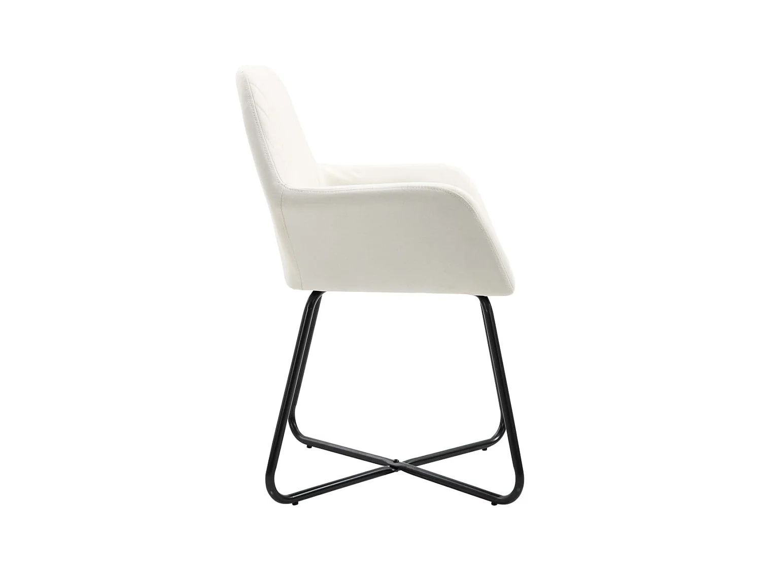 Chaises à manger lot de 4 crème tissu