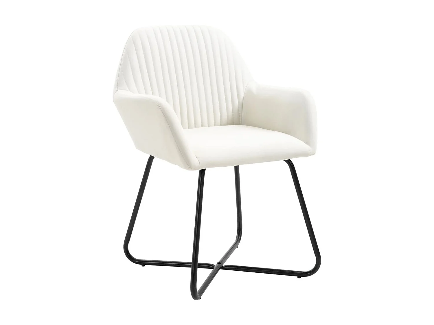 Chaises à manger lot de 4 crème tissu