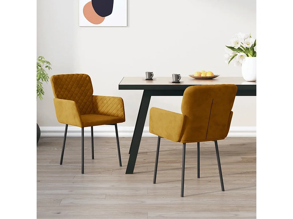 Sillas de comedor 2 unidades terciopelo marrón