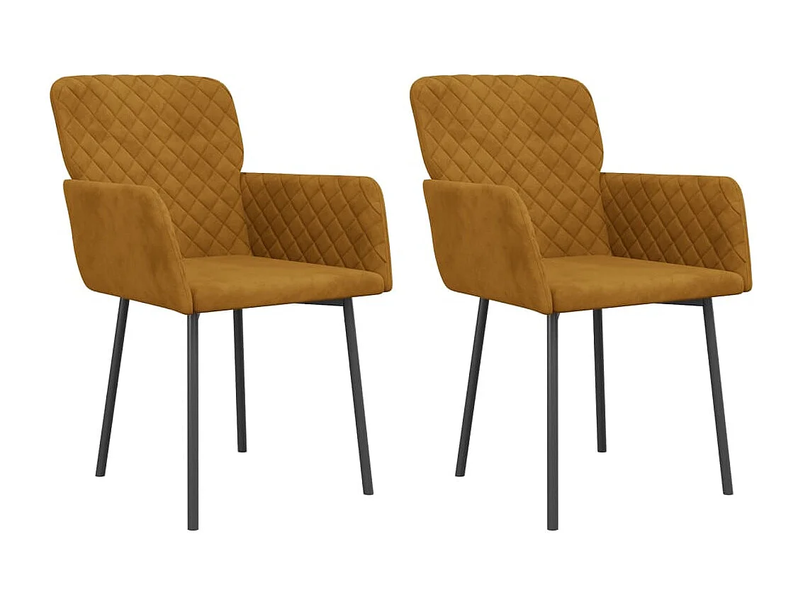 Sillas de comedor 2 unidades terciopelo marrón